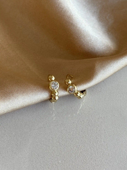 Trend Taşlı Halka Küpe 14 Ayar Serisi