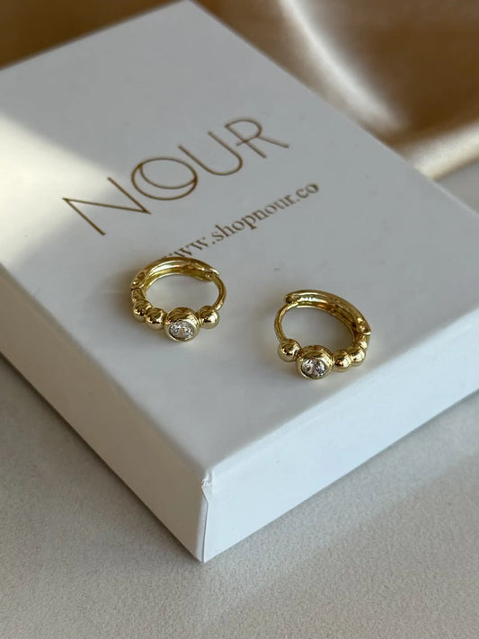 Trend Taşlı Halka Küpe 14 Ayar Serisi