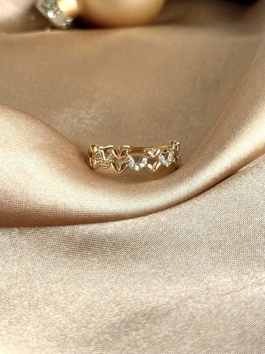 Zikzak Taşlı Yüzük 14 Ayar Serisi